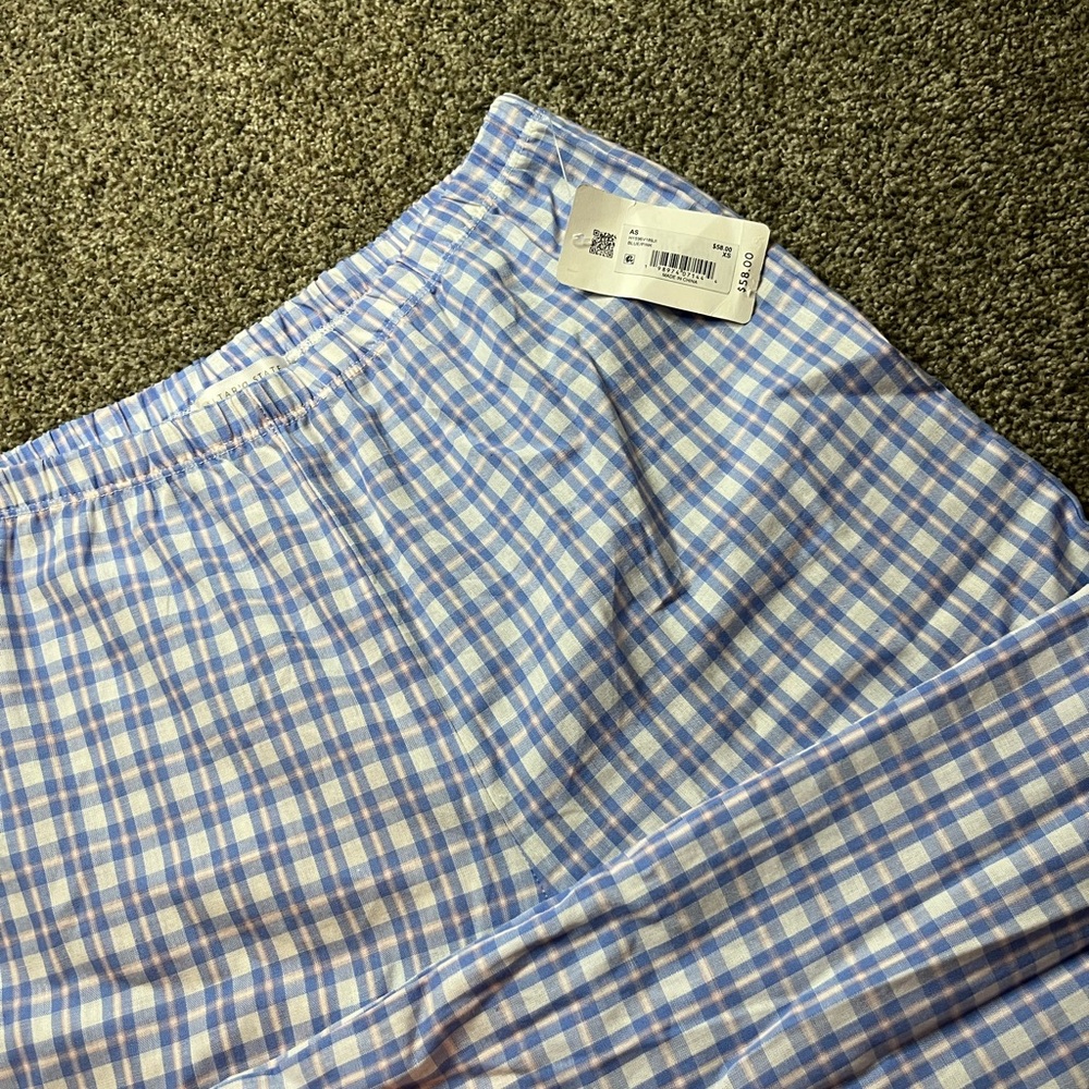 Altar'd State Blue Checkered Wide Leg Pants - Picture 4 of 5